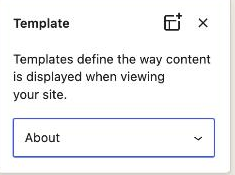 The block editor's Page settings sidebar, Template dropdown open showing Fieldcraft's 11 page templates.